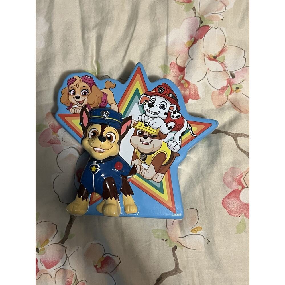 PAW PATROL AND GANG PIGGY BANK SPIN MASTER 2021 W/ STOPPER & BRIGHT COLORS FUN!